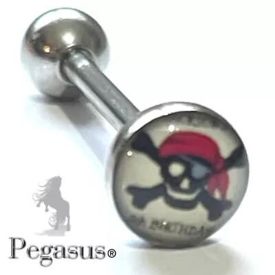 Skull & Crossbones Novelty Adult Rude Sexy Logo Funny Tongue Bar Barbell • £4.99