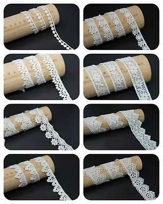 2 M Fine Edging White Guipure Lace Trim For Sewing Embellishment Craft/ Decor • £3.49