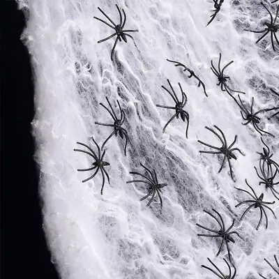 300G Spider Web With 60 Spiders Halloween Party Decoration Stretchy Cobweb Prop • £4.89