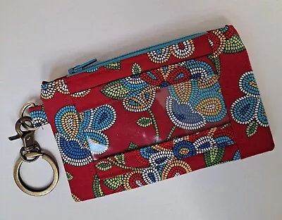 Cotton Fabric Floral Zippered Key Fob/ID Holder • $16.24