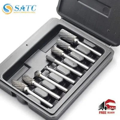 1/4'' Double Cut Tungsten Steel Carbide Rotary Burr Die Grinder Shank Bit Set US • $32.99