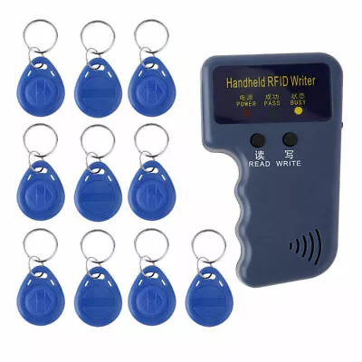 125KHz Handheld RFID ID Card Copier Key Reader Duplicator With 10 ID Tags • $20