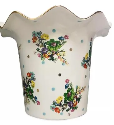 MACKENZIE CHILDS Flower Market Garden Pot - White • $128