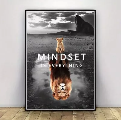 Wall Art Canvas Mindset Is Everything  Motivational Inspirational Home Decor • $21