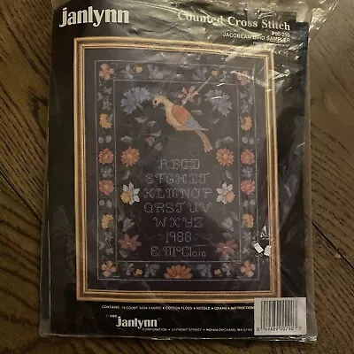 Janlynn 023-0579 Counted Cross Stitch JACOBEAN BIRD SAMPLER New 00-290 • £16.99