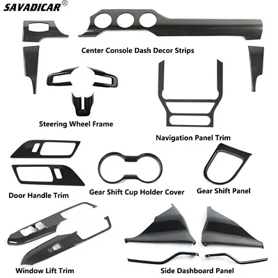 18x Carbon Fiber Interior Dash Panel Decor Cover Trim Kit For Ford Mustang 2015+ • $239.99