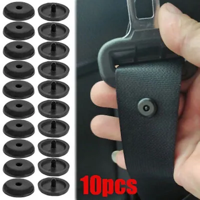 10X Car Seat Belt Buckle Holder Stop Clips Stopper Button Car Accessories Black • $3.98