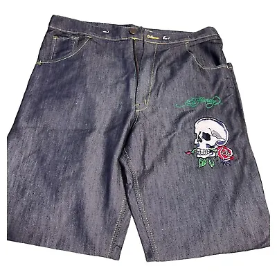 Ed Hardy Christian Audigier Skulls And Roses Vintage Jeans Sz 38X34 Great Cond • $79.99