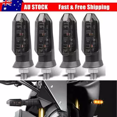 4x Amber Motorcycle Indicators LED Turn Signal Light Universal Dirt Bike Blinker • $24.69