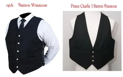 £21.99 • Buy Handmade Prince Charlie Kilt Waistcoat, 3 & 5 Button Mens Scottish Argyle Vest