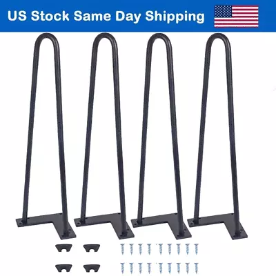 Hairpin Legs 16 Inch TV Desk Coffee Table Legs Metal Legs 2 Rods Iron 4PCS Set • $23.86