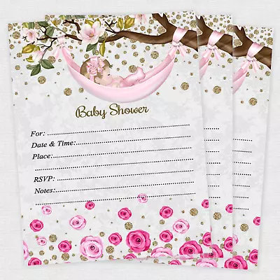 Girl Baby Shower Invitations Girls Cards Invites Decorations Favors Qty Of 20 • $18