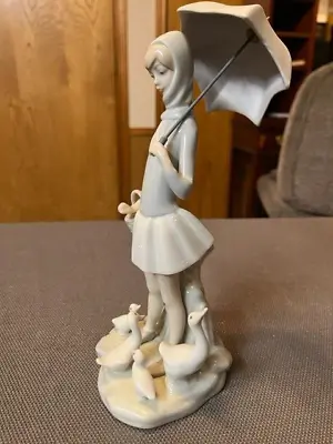 LLADRO #4510 Figurine Girl With Umbrella And Geese  Retired • $70