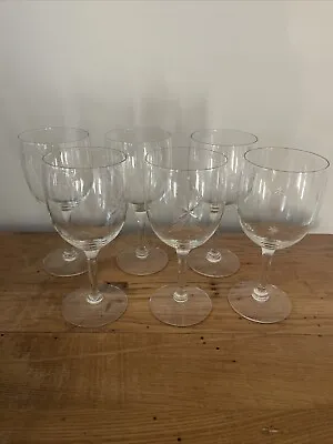 (6) Vintage Atomic Starburst Star Dust Pattern Crystal Wine Glasses - 10oz • $45