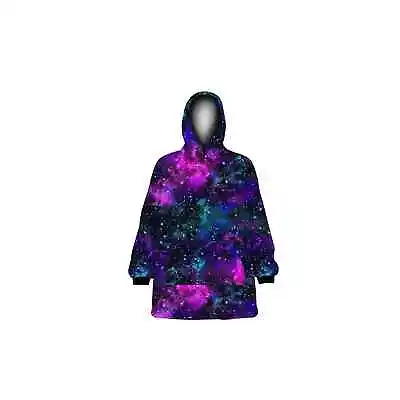 Unisex Planets Cosmic Galaxy Cosmos Stars Print Fleece Oversized Blanket Hoodie • £37.99