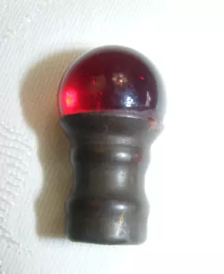 Vintage Ruby Red Glass Round Ball Lamp Finial • $32.39