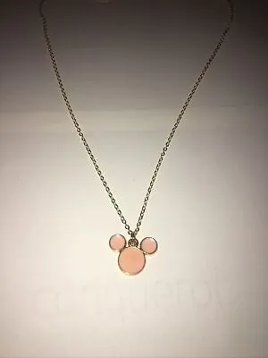 Dusty Pink Minnie Mouse Head Pendant Necklace • £3.45