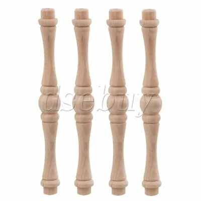 4 X Vintage Style Unfinished Wood Natural Cutout Wooden Spindle 15.5cm • $9.71