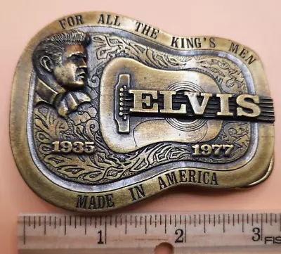 Vintage Elvis Presley Metal Belt Buckle 1935-1977 Commemorative Rock Pop Music • $75