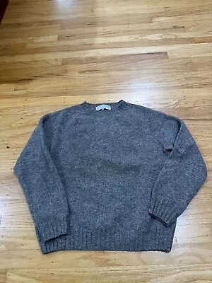 Vintage Guideboat Co. Scotland Calling Pure Shetland Wool Brown Sweater Medium • $19.95