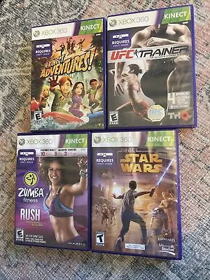 $15 • Buy Xbox 360 Kinect Games 4 Bundle Zumba Fitness Kinect Adventures Star Wars UFC