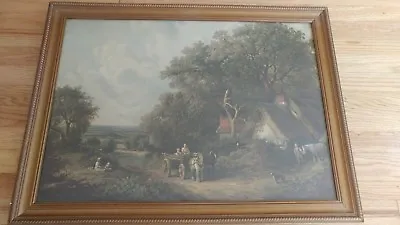 Vintage/Antique Morris And Bendien Print ~ The Farm Scene • $100