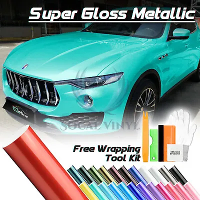 Premium Super Gloss Metallic Vinyl Car Wrap Sticker Decal Bubble Free Sheet Film • $400