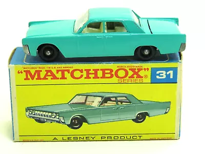 Lesney Matchbox  #31 Lincoln Continental With Original  F  Box • $35