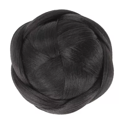  Human Hair Bun Braided Hairpiece Updo Wig 1b# Synthetic Chignons Girls To Weave • £9.99