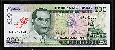 2011 PHILIPPINES 200 Peso Piso 400 Year UST Commemorative Note   NX   Prefix UNC • $28.88