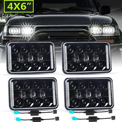 4x LED 4x6 INCH Headlight HI/LO DRL W/Adapte For Toyota Landcruiser 60/80 Series • $155.99