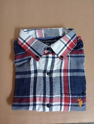 US. Polo ASSN Men's Woven Shirt Long Sleeve Button Down Size M Dark Navy Heather • $14.95