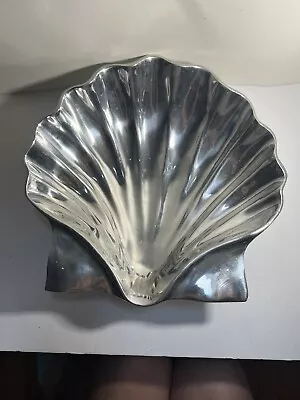 Vintage 1993 Mariposa Clam Shell Serving Dish / Bowl ALUMINUM Half Seashell • $30