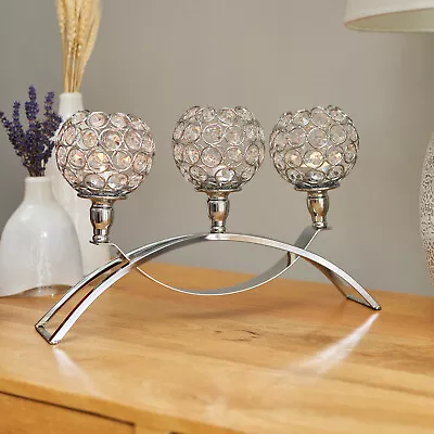 £19.95 • Buy Crystal Candle Holder Votive Candelabra Wedding Dining Table Candlesticks