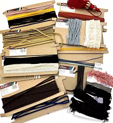 VTG CONSO Upholstery MCM Gimp Cord Fringe Trim Braid BIG LOT Yards Sewing Crafts • $39.99