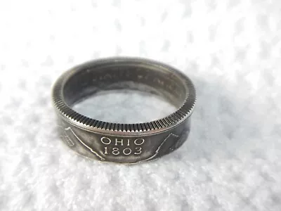 Silver Coin Ring Size 7.75 7 & 3/4 Ohio Quarter 2002 • $24.99