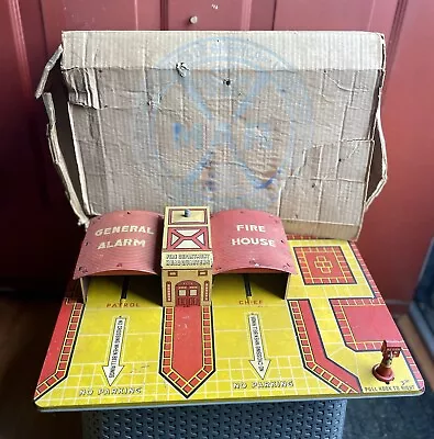 Vtg 30s Tin Marx Toys General Alarm Firehouse Fire Department Headquarter In Box • $125