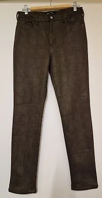 Desgaste Stretch Brown Checked Trousers Woman’s  Size 32 /@@/ • £18