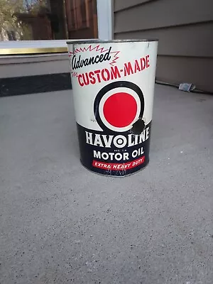 Vintage Havoline Motor Oil Can 5 Quart • $15