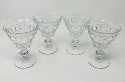 Vintage Westmoreland Thousand Eye Clear Tall Sorbet Champagne Glasses Lot Of 4  • $16.99