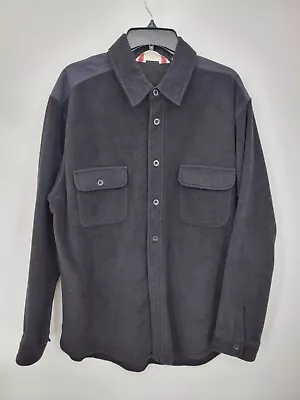 Vintage Eddie Bauer Sport Shop Shirt Mens Large Tall Black Fleece Outdoor Active • $24.12
