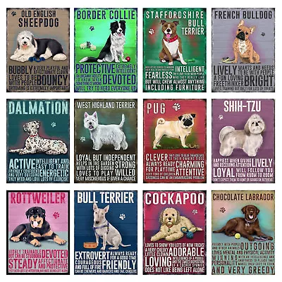 £3.07 • Buy Dogs Retro Metal Signs/Plaques Man Cave, Cool Novelty Gift, Bar/ Pub