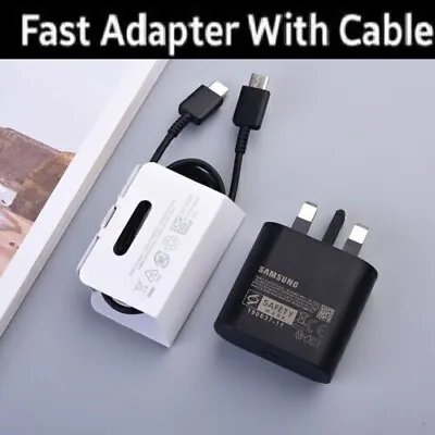 £3.97 • Buy Genuine 25W Super Fast Charger Adapter Plug & Cable For Samsung Galaxy Phones UK