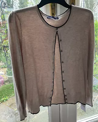 M & S Beautiful Ladies Cardigan Beige & Black Size 18 • £7.99