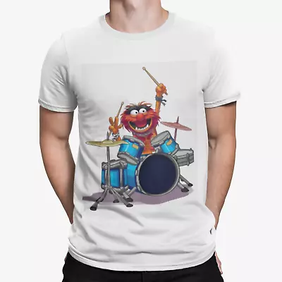 The Muppets Drums T-Shirt Animal Band Mens Funny Retro & Cool Drummer Cartoon • £7.19