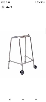 Lightweight Aluminium Walking Frame With Wheels - 780 To 880 Height - Medium • £29.99