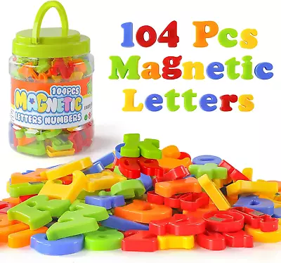 Magnetic Letters Numbers Alphabet ABC 123 Fridge Magnets Plastic Educational To • $14.85