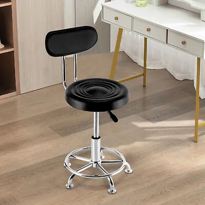 Work Shop Stool Bench Hydraulic Chair Bar Garage Adjustable Height+Back+Footrest • $58.90