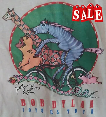 Vintage 1978 US Tour BOB DYLAN Shirt Short Sleeve White Unisex S-5XL S273 • $16.99