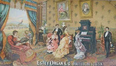 1870s-80s Estey Organ Co People Playing Piano Victorian Trade Card F23 • $12.25